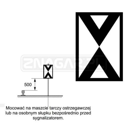 Wskaźnik W1 750x1100 mm odblaskowy