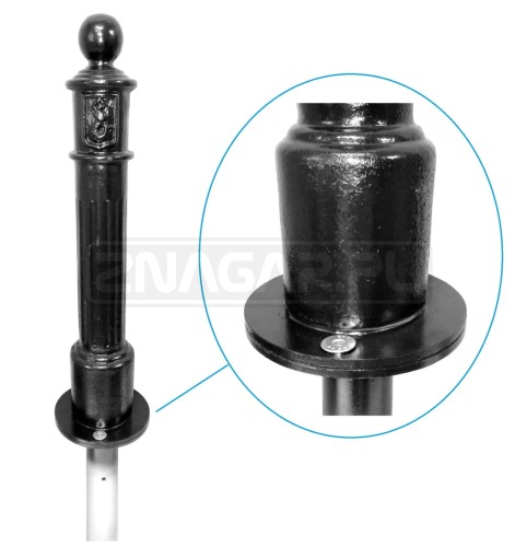 Słupek żeliwny odkręcany SYRENKA - H80 