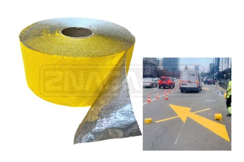 Taśma najezdniowa  aluminium ŻÓŁTA - 100mb/rolka