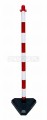 Stojak plastikowy biało-czerwony do łańcucha na podstawie betonowej 110cm #1