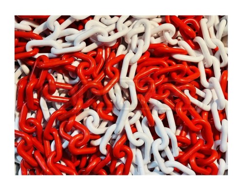 Łańcuch plastikowy biało-czerwony 8 mm - 1mb