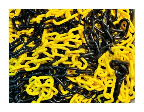 Łańcuch plastikowy żółto-czarny 8 mm - 25 mb