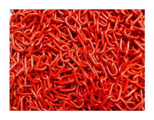 Łańcuch plastikowy czerwony 6 mm - 1mb