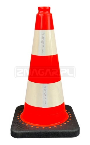 Pachołek odblaskowy U-23c 50 cm na czarnej podstawie