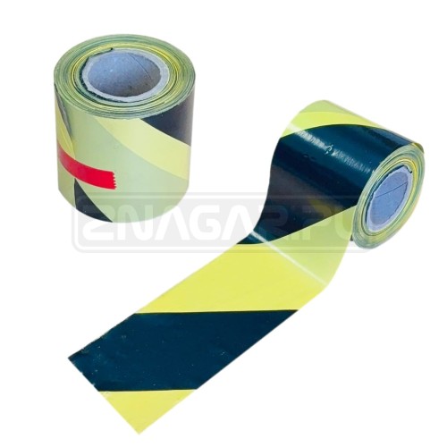 Taśma wygrodzeniowa czarno-żółta 75 mm/100 mb