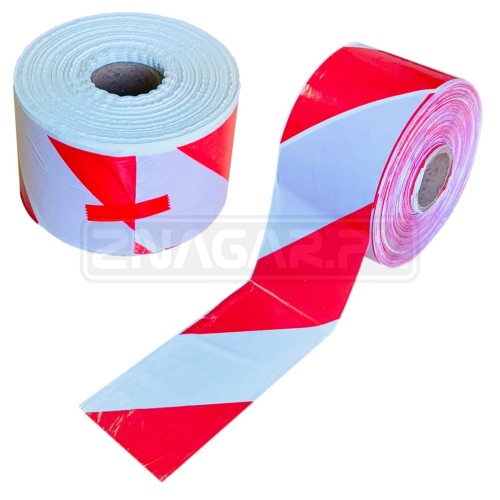 Taśma wygrodzeniowa biało-czerwona 75 mm/500 mb