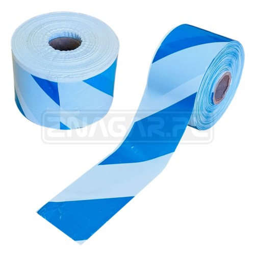 Taśma wygrodzeniowa biało-niebieska 75 mm/500 mb 