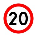 Znak B-33 Ograniczenie prędkości 20 km/h - 600 mm, II gen. #1