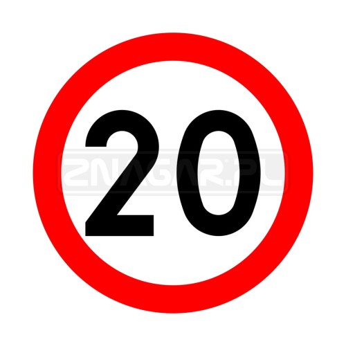 Znak B-33 Ograniczenie prędkości 20 km/h - 600 mm, II gen.