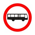 Znak B-3a Zakaz wjazdu autobusów - 900 mm, II gen. #1
