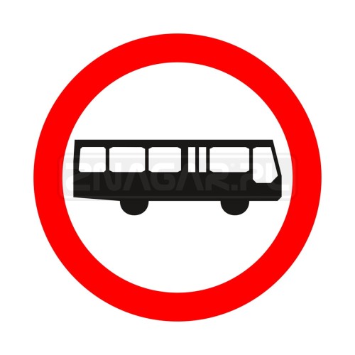 Znak B-3a Zakaz wjazdu autobusów - 900 mm, II gen.