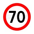 Znak B-33 Ograniczenie prędkości do 70 km/h - 1000 mm, II gen. #1