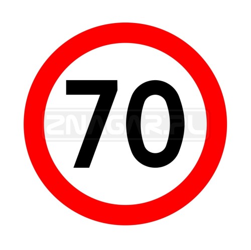 Znak B-33 Ograniczenie prędkości do 70 km/h - 1000 mm, II gen.