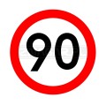 Znak B-33 Ograniczenie prędkości do 90 km/h - 1000 mm, II gen. #1