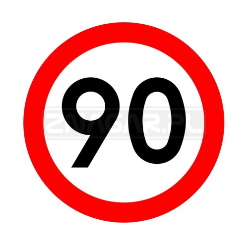 Znak B-33 Ograniczenie prędkości do 90 km/h - 1000 mm, II gen.