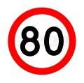 Znak B-33 Ograniczenie prędkości do 80 km/h - 1000 mm, II gen. #1