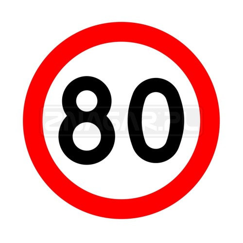 Znak B-33 Ograniczenie prędkości do 80 km/h - 1000 mm, II gen.