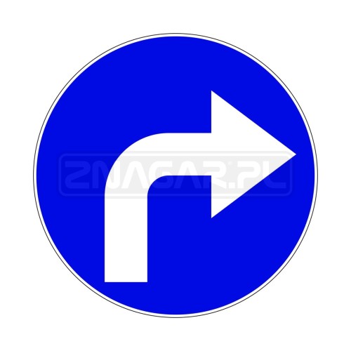 Znak C-2 Nakaz jazdy w prawo za znakiem - 400 mm, I gen.