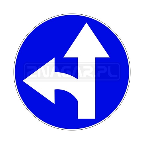 Znak C-7 Nakaz jazdy prosto lub w lewo - 400 mm, I gen.
