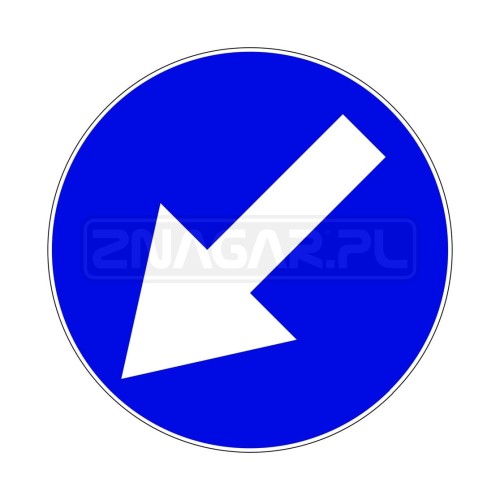Znak C-10 Nakaz jazdy z lewej strony znaku - 400 mm, I gen.