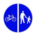 Znak C-13/16 Droga dla pieszych i rowerów, podział pionowy - 800 mm, I gen. #1