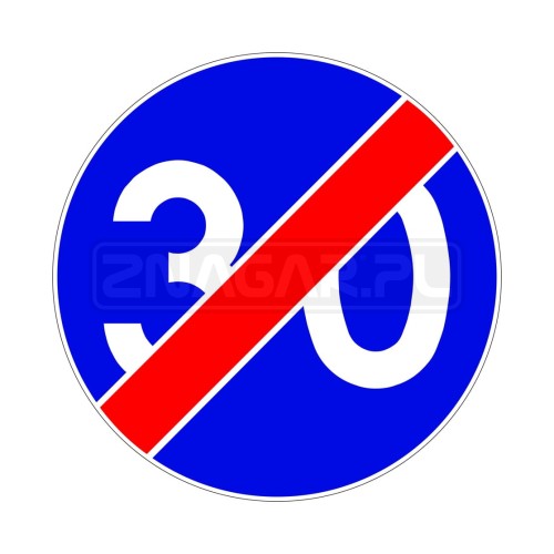 Znak C-15 Koniec minimalnej prędkości - 900 mm, I gen.