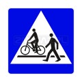 Znak D-6b Przejście dla pieszych i przejazd dla rowerzystów - 400x400 mm, I gen. #1
