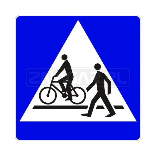Znak D-6b Przejście dla pieszych i przejazd dla rowerzystów - 400x400 mm, II gen.
