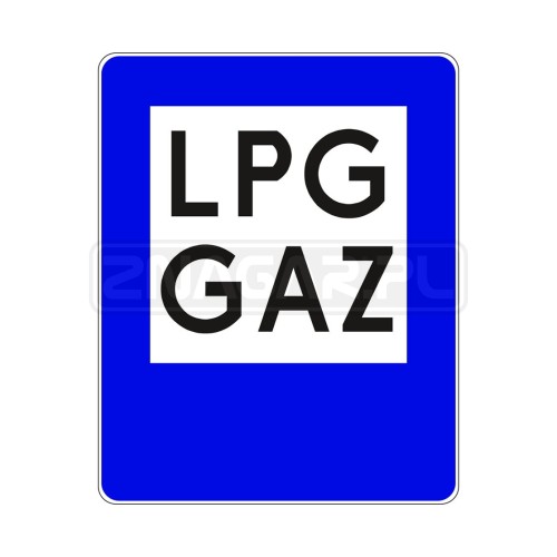 Znak D-23a Stacja paliwowa z gazem - 400x500 mm, I gen.