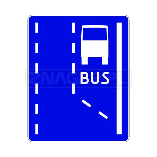 Znak D-11 Początek pasa ruchu dla autobusów - 400x500 mm, II gen.