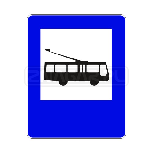 Znak D-16 Przystanek trolejbusowy  - 400x500 mm, II gen.