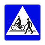 Znak D-6b Przejście dla pieszych i przejazd dla rowerzystów - 600x600 mm, II gen.