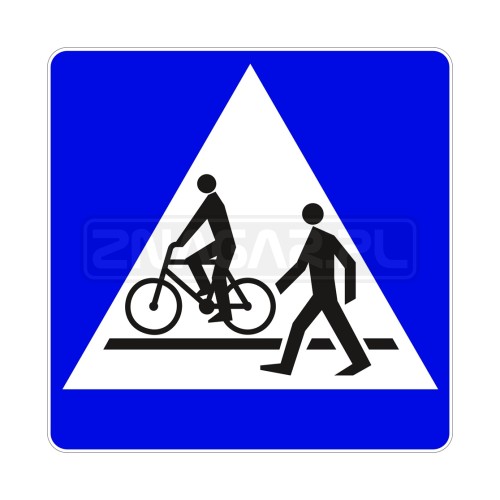 Znak D-6b Przejście dla pieszych i przejazd dla rowerzystów - 600x600 mm, II gen.