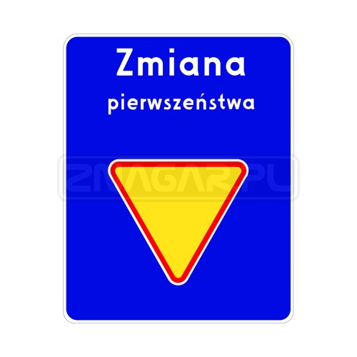 Znak D-48 Zmiana pierwszeństwa - 600x750 mm, I gen.