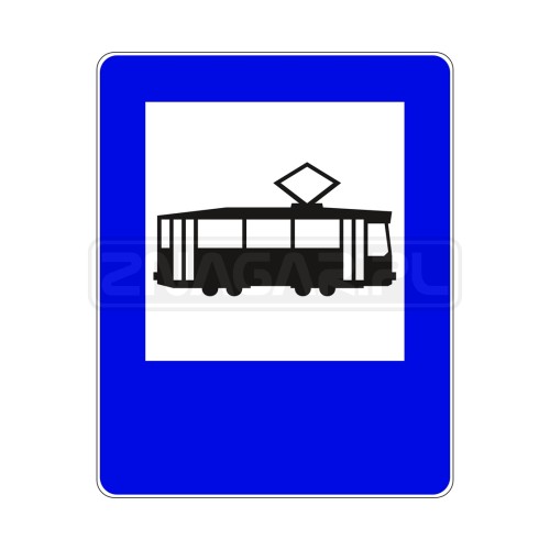 Znak D-17 Przystanek tramwajowy - 600x750 mm, II gen.