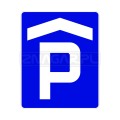 Znak D-18b Parking zadaszony - 600x750 mm, II gen. #1