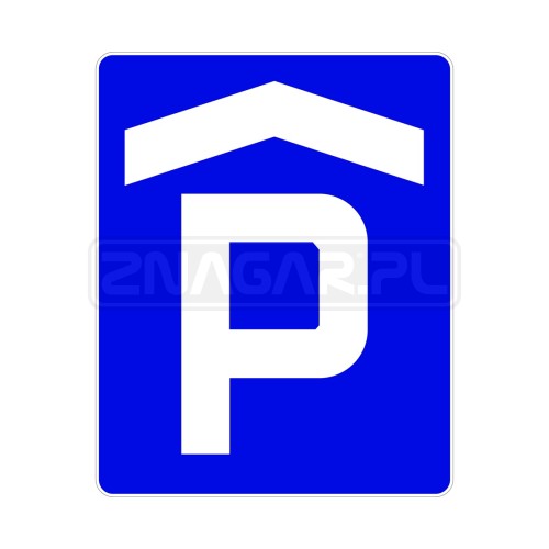 Znak D-18b Parking zadaszony - 600x750 mm, II gen.