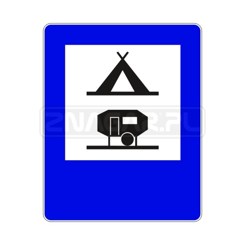 Znak D-31 Obozowisko, kemping dla przyczep - 600x750 mm, II gen.
