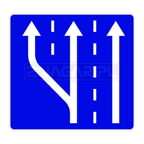 Znak D-13a Początek pasa ruchu - 900x1125 mm, I gen.