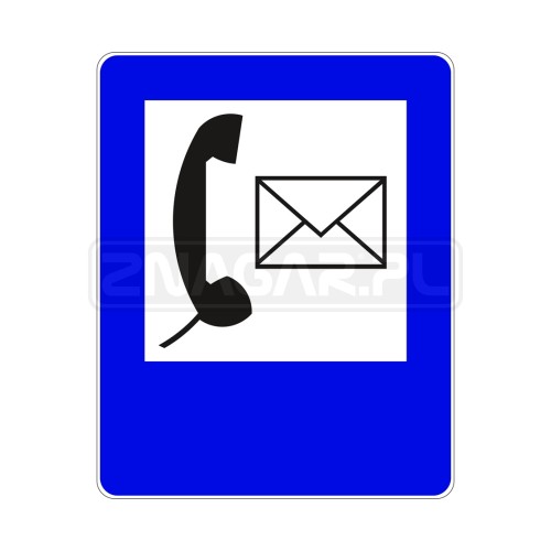 Znak D-25a Poczta z telefonem - 900x1125 mm, I gen.