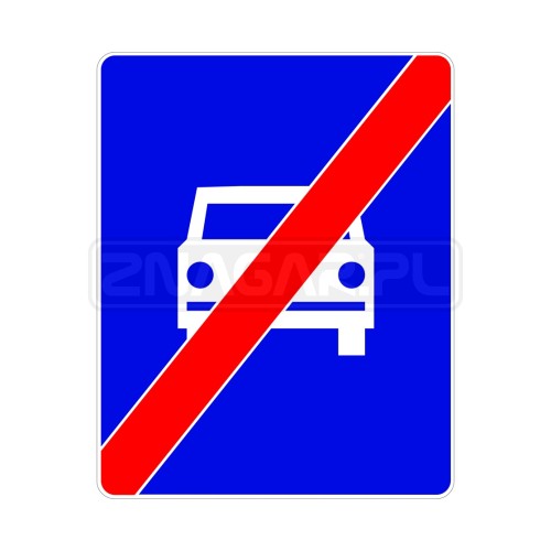 Znak D-8 Koniec drogi ekspresowej  - 900x1125 mm, II gen.