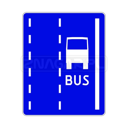 Znak D-12 Pas ruchu dla autobusów - 900x1125 mm, II gen.