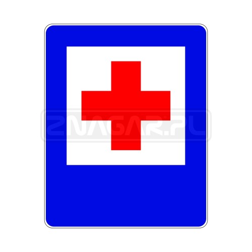Znak D-22 Punkt opatrunkowy - 900x1125 mm, II gen.