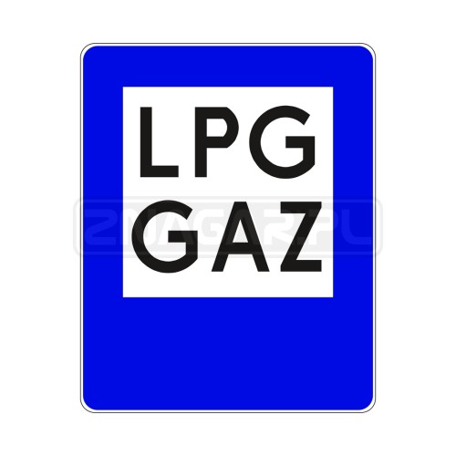 Znak D-23a Stacja paliwowa z gazem - 900x1125 mm, II gen.