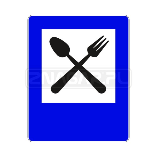 Znak D-28 Restauracja - 900x1125 mm, II gen.