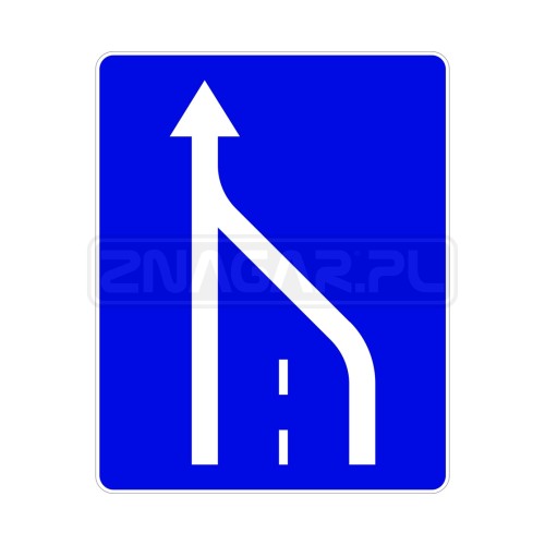 Znak D-14 Koniec pasa ruchu - 900x1125 mm, II gen.