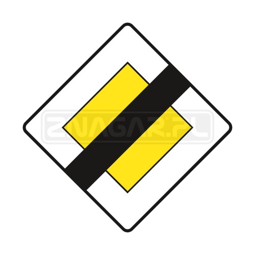 Znak D-2 Koniec drogi z pierwszeństwem - 1200x1200 mm, II gen.