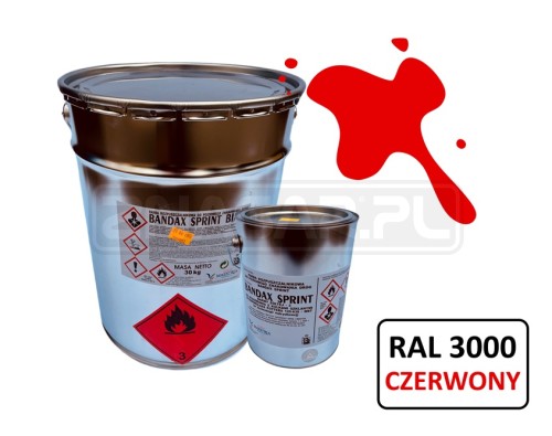 Farba drogowa akrylowa CZERWONA RAL 3000 30 kg/20L