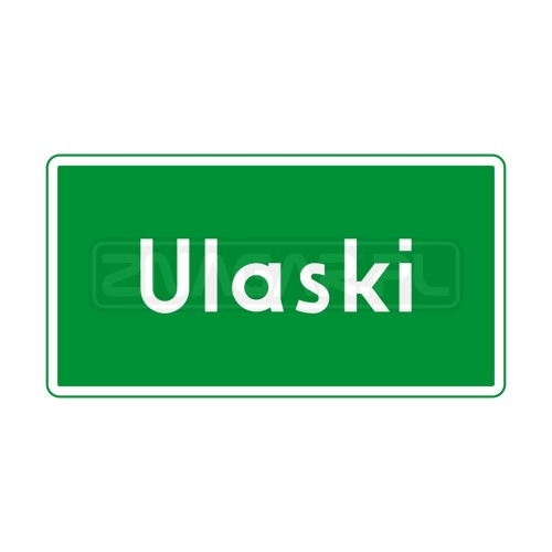 Znak E-17a - znak miejscowości - 1000x530 mm, I gen.