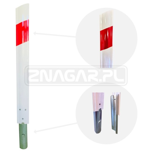 U-1a słupek prowadzący elastyczny z listwą montażową